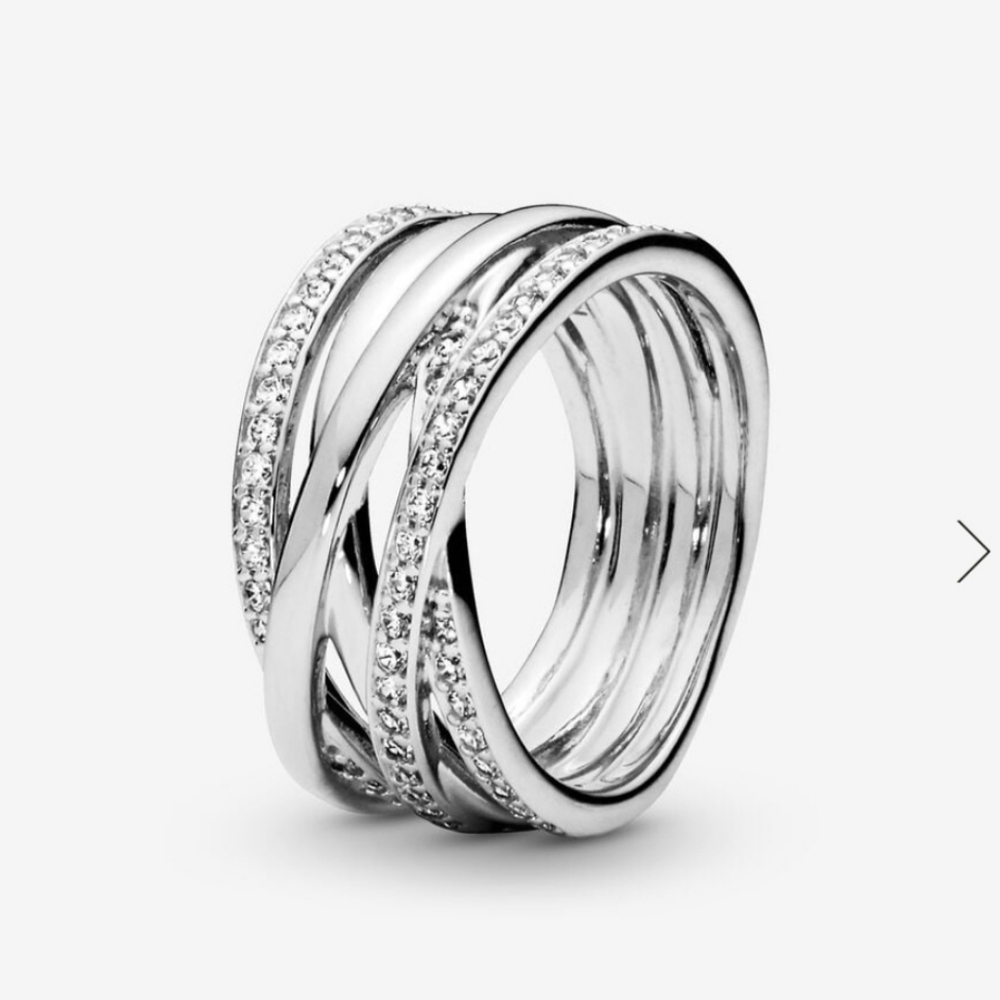BRAND NEW Pandora ring " Sparkling published lines " size 7 - Picture 5 of 15